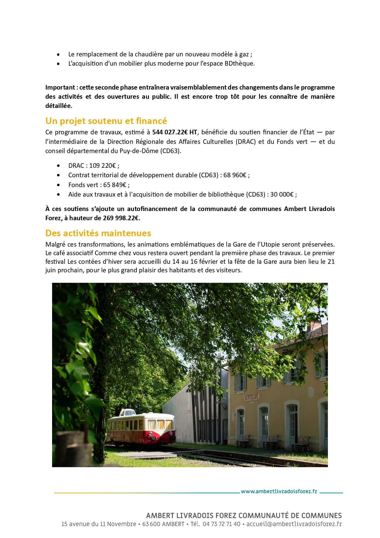 communiqué de presse - suite