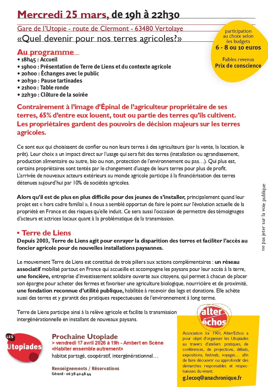 programme de l'Utopiade