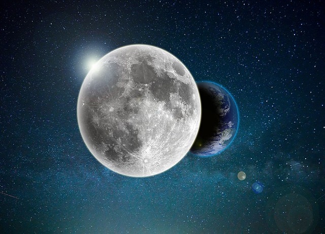 la lune et la terre