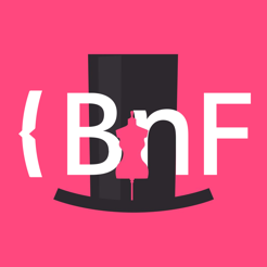logo rose de l'appli avec mention de l'éditeur la BNF