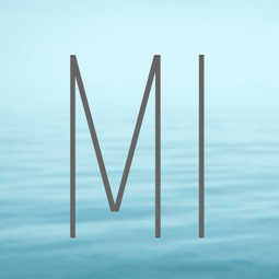 les lettres M et I sur fond bleu
