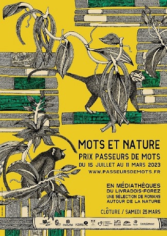l'affiche du prix représentant des livres, des singes et des branches