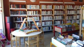 L'intérieur de la bibliothèque de Dore l'Eglise