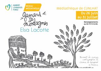 Une gravure d'Elsa Lacotte ilustrant l'affiche de l'exposition