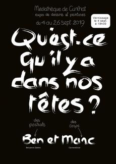 Affiche de l'exposition le titre en lettres blanches sur fond blanc