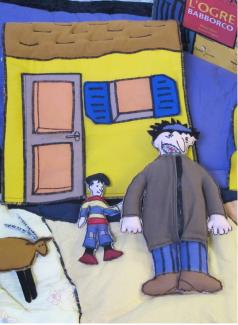 Les personages du conte en tissu