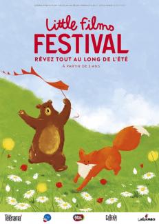 affiche du festival : un renard et un ours avec un cerf-volant