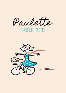 dessin d'une femme en robe bleue sur un vélo