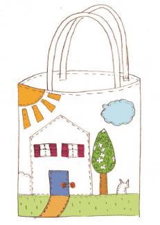 dessin préparatoire à la création d'un sac