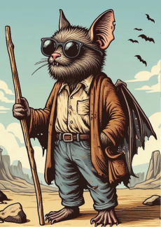 dessin d'un rongeur humanoïde ressemblant à un aventurier