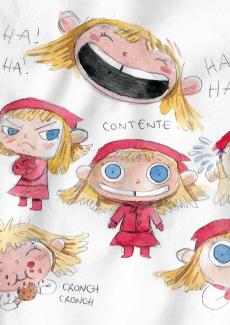 dessin d'un même personnage avec plusieurs expressions