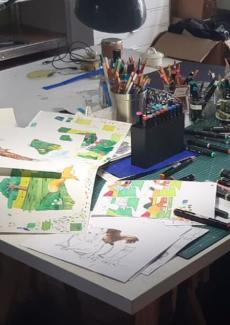 photo de l'atelier de l'artiste