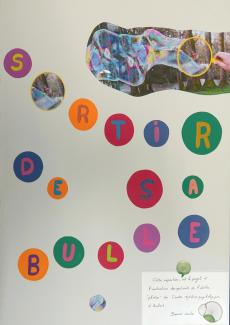 illustration de l'exposition - titre créé en "bulles"